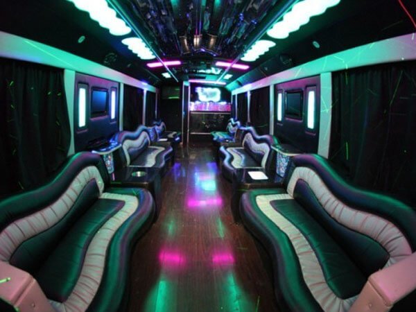 Party bus dance pole and led lights